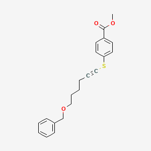 molecular formula C21H22O3S B15167432 Methyl 4-{[6-(benzyloxy)hex-1-YN-1-YL]sulfanyl}benzoate CAS No. 648436-25-3