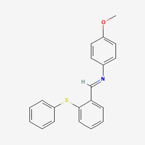 Benzenamine, 4-methoxy-N-[[2-(phenylthio)phenyl]methylene]-