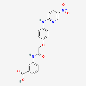 molecular formula C20H16N4O6 B15167484 3-(2-{4-[(5-Nitropyridin-2-yl)amino]phenoxy}acetamido)benzoic acid CAS No. 649774-08-3