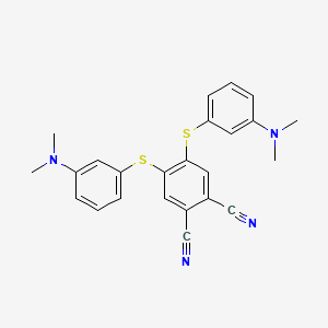 molecular formula C24H22N4S2 B15167555 4,5-Bis{[3-(dimethylamino)phenyl]sulfanyl}benzene-1,2-dicarbonitrile CAS No. 515124-02-4