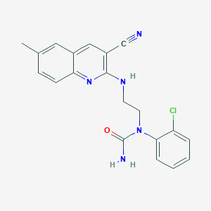 molecular formula C20H18ClN5O B15167561 N-(2-Chlorophenyl)-N-{2-[(3-cyano-6-methylquinolin-2-yl)amino]ethyl}urea CAS No. 606105-38-8