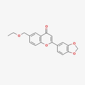 molecular formula C19H16O5 B15167578 4H-1-Benzopyran-4-one, 2-(1,3-benzodioxol-5-yl)-6-(ethoxymethyl)- CAS No. 649747-84-2