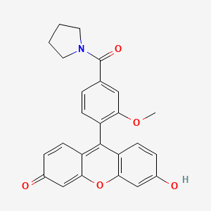 6-Hydroxy-9-[2-methoxy-4-(pyrrolidine-1-carbonyl)phenyl]-3H-xanthen-3-one