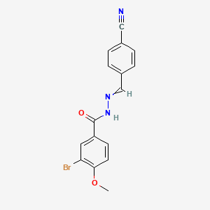 3-bromo-N-[(4-cyanophenyl)methylideneamino]-4-methoxybenzamide