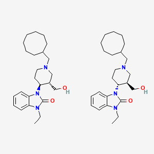 molecular formula C48H74N6O4 B1516778 (+/-)-1-[(3R*,4R*)-1-(Cyclooctylmethyl)-3-(hydroxymethyl)-4-piperidinyl]-3-ethyl-1,3-dihydro-2H-benzimidazol-2-one 