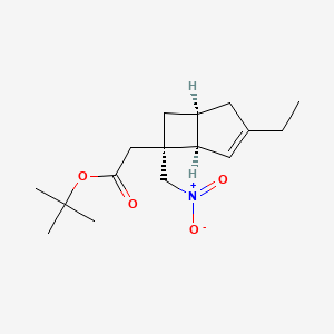 tert-butyl 2-((1R,5S,6S)-3-ethyl-6-(nitromethyl)bicyclo[3.2.0]hept-3-en-6-yl)acetate
