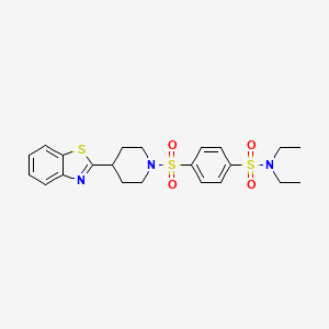 4-[4-(1,3-Benzothiazol-2-yl)piperidine-1-sulfonyl]-N,N-diethylbenzene-1-sulfonamide