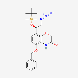molecular formula C23H30N4O4Si B1516836 8-[(r)-2-Azido-1-(tert-butyl-dimethyl-silanyloxy)-ethyl]-5-benzyloxy-4h-benzo[1,4]oxazin-3-one 