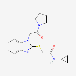 N-Cyclopropyl-2-({1-[2-oxo-2-(1-pyrrolidinyl)ethyl]-1H-benzimidazol-2-yl}sulfanyl)acetamide