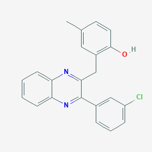 Phenol, 2-[[3-(3-chlorophenyl)-2-quinoxalinyl]methyl]-4-methyl-