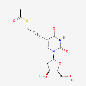 molecular formula C14H16N2O6S B15169661 S-[3-[1-[(2R,4S,5R)-4-hydroxy-5-(hydroxymethyl)oxolan-2-yl]-2,4-dioxopyrimidin-5-yl]prop-2-ynyl] ethanethioate CAS No. 647852-32-2