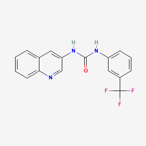 molecular formula C17H12F3N3O B15169845 N-Quinolin-3-yl-N'-[3-(trifluoromethyl)phenyl]urea CAS No. 648420-78-4