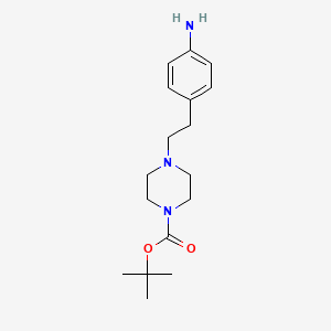 molecular formula C17H27N3O2 B1517007 4-(4-Aminophenethyl)piperazine-1-carboxylic acid tert-butyl ester CAS No. 329004-08-2