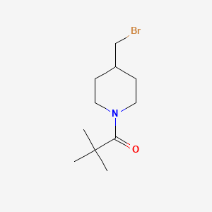 molecular formula C11H20BrNO B1517013 1-[4-(Bromomethyl)piperidin-1-yl]-2,2-dimethylpropan-1-one CAS No. 1061458-45-4