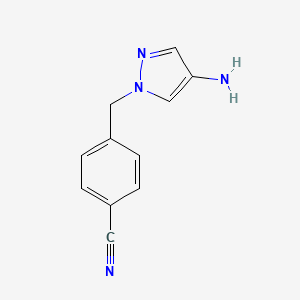 molecular formula C11H10N4 B1517016 4-[(4-氨基-1H-吡唑-1-基)甲基]苯甲腈 CAS No. 1152940-14-1