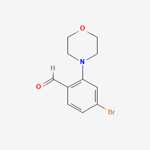 molecular formula C11H12BrNO2 B1517043 4-Bromo-2-morpholinobenzaldehyde CAS No. 736990-80-0