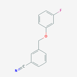 molecular formula C14H10FNO B1517047 3-(3-Fluorophenoxymethyl)benzonitrile CAS No. 1019437-40-1