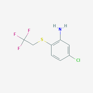 molecular formula C8H7ClF3NS B1517049 5-Chloro-2-[(2,2,2-trifluoroethyl)sulfanyl]aniline CAS No. 1019350-70-9