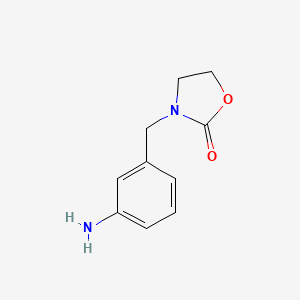 molecular formula C10H12N2O2 B1517053 3-[(3-Aminophenyl)methyl]-1,3-oxazolidin-2-one CAS No. 1019443-34-5