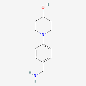 molecular formula C12H18N2O B1517055 1-(4-(Aminomethyl)phenyl)piperidin-4-ol CAS No. 871013-57-9