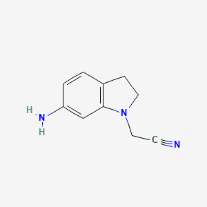 molecular formula C10H11N3 B1517057 2-(6-amino-2,3-dihydro-1H-indol-1-yl)acetonitrile CAS No. 1019555-70-4