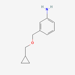 molecular formula C11H15NO B1517067 3-[(Cyclopropylmethoxy)methyl]aniline CAS No. 927803-15-4