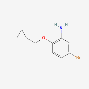 molecular formula C10H12BrNO B1517068 5-Bromo-2-(cyclopropylmethoxy)aniline CAS No. 1019590-24-9