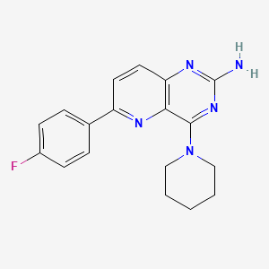 molecular formula C18H18FN5 B15170716 6-(4-Fluorophenyl)-4-(piperidin-1-yl)pyrido[3,2-d]pyrimidin-2-amine CAS No. 917757-76-7