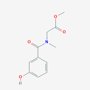 molecular formula C11H13NO4 B1517073 methyl 2-[1-(3-hydroxyphenyl)-N-methylformamido]acetate CAS No. 1020933-40-7
