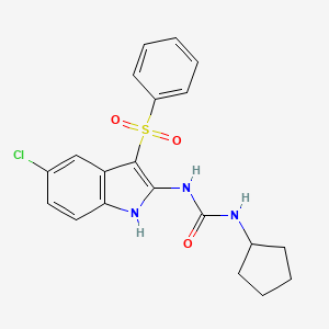 N-[3-(Benzenesulfonyl)-5-chloro-1H-indol-2-yl]-N'-cyclopentylurea