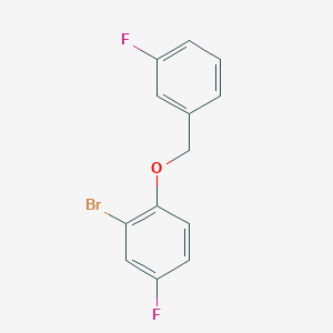 molecular formula C13H9BrF2O B1517086 2-Bromo-4-fluoro-1-((3-fluorobenzyl)oxy)benzene CAS No. 1019446-41-3
