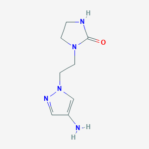 molecular formula C8H13N5O B1517089 1-[2-(4-氨基-1H-吡唑-1-基)乙基]咪唑烷-2-酮 CAS No. 1152867-94-1