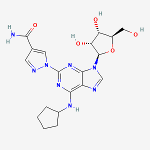 1-(6-(cyclopentylamino)-9-((2R,3R,4S,5R)-3,4-dihydroxy-5-(hydroxymethyl)-tetrahydrofuran-2-yl)-9H-purin-2-yl)-1H-pyrazole-4-carboxamide