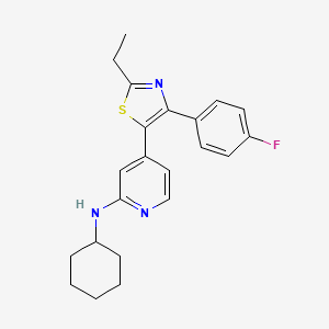 N-Cyclohexyl-4-[2-ethyl-4-(4-fluorophenyl)-1,3-thiazol-5-yl]pyridin-2-amine