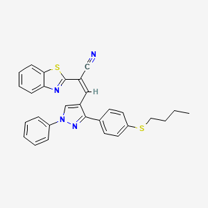 (Z)-2-(1,3-benzothiazol-2-yl)-3-[3-(4-butylsulfanylphenyl)-1-phenylpyrazol-4-yl]prop-2-enenitrile