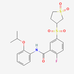 5-[(1,1-dioxidotetrahydrothiophen-3-yl)sulfonyl]-2-fluoro-N-[2-(propan-2-yloxy)phenyl]benzamide