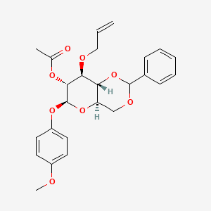molecular formula C25H28O8 B1517133 4-甲氧基苯基 2-O-乙酰基-3-O-烯丙基-4,6-O-亚苄基-β-D-吡喃葡萄糖苷 CAS No. 1477956-18-5