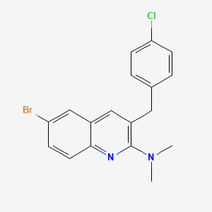 6-Bromo-3-[(4-chlorophenyl)methyl]-N,N-dimethylquinolin-2-amine