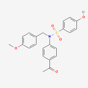 N-(4-acetylphenyl)-4-hydroxy-N-[(4-methoxyphenyl)methyl]benzenesulfonamide