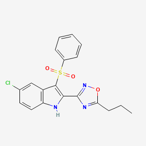 3-(Benzenesulfonyl)-5-chloro-2-(5-propyl-1,2,4-oxadiazol-3(2H)-ylidene)-2H-indole