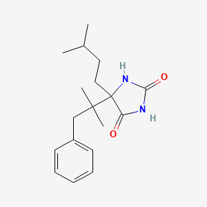 5-(3-Methylbutyl)-5-(2-methyl-1-phenylpropan-2-yl)imidazolidine-2,4-dione