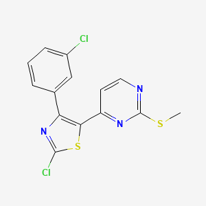 4-[2-Chloro-4-(3-chlorophenyl)-1,3-thiazol-5-yl]-2-(methylsulfanyl)pyrimidine