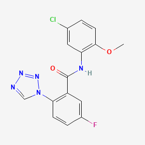 N-(5-chloro-2-methoxyphenyl)-5-fluoro-2-(1H-tetrazol-1-yl)benzamide