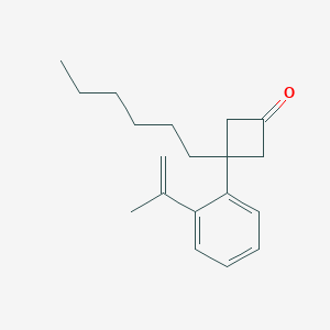 3-Hexyl-3-[2-(prop-1-EN-2-YL)phenyl]cyclobutan-1-one