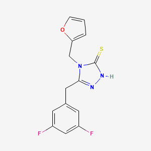 5-[(3,5-Difluorophenyl)methyl]-4-(furan-2-ylmethyl)-1,2,4-triazole-3-thiol