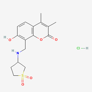 8-[[(1,1-Dioxothiolan-3-yl)amino]methyl]-7-hydroxy-3,4-dimethylchromen-2-one;hydrochloride