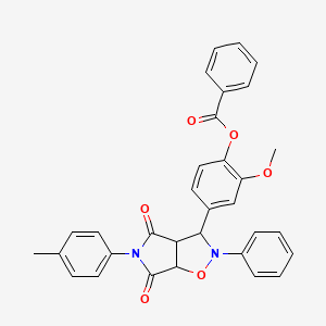 2-methoxy-4-[5-(4-methylphenyl)-4,6-dioxo-2-phenylhexahydro-2H-pyrrolo[3,4-d][1,2]oxazol-3-yl]phenyl benzoate