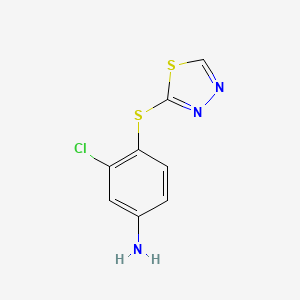 molecular formula C8H6ClN3S2 B1517165 3-氯-4-(1,3,4-噻二唑-2-基硫基)苯胺 CAS No. 1019441-76-9