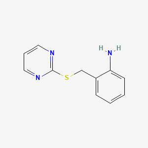 B1517168 2-[(Pyrimidin-2-ylsulfanyl)methyl]aniline CAS No. 1019613-83-2