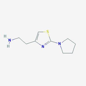 molecular formula C9H15N3S B1517173 2-[2-(吡咯烷-1-基)-1,3-噻唑-4-基]乙胺 CAS No. 1018295-48-1